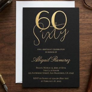 Carte De Vœux En Aluminium Typographie de fête d'anniversaire 60 ans Photo No