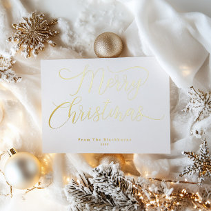 CARTE DE VŒUX EN ALUMINIUM TYPOGRAPHIE ÉLÉGANTE DE SCRITURE JOYEUX NOËL