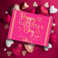 Typographie élégante Joyeuse Saint-Valentin Estamp