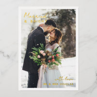 Typographie minimale en feuille d'or Mariée Photo