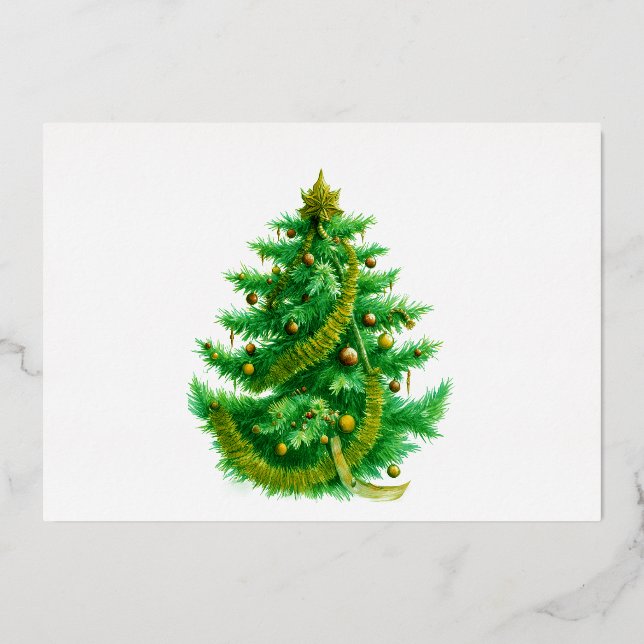 Carte De Vœux En Aluminium Un sapin de Noël Mandelbrot avec ampoules rouges e (Recto)