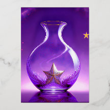 Vase Violet Transparent Avec Étoile Tout Sous Dôme
