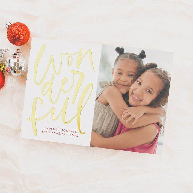 Carte De Vœux En Aluminium Véritable Foil Boho Merveilleuse Photo de Noël (Créateur téléchargé)