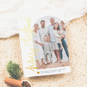 Carte De Vœux En Aluminium Véritable huile   Arc photo de Noël & Coeur d'or