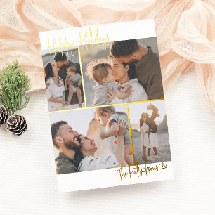 Carte De Vœux En Aluminium Véritable huile   Écriture manuscrite 4 Noël multi