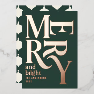 Carte De Vœux En Aluminium Vert de Noël traditionnel minimaliste moderne