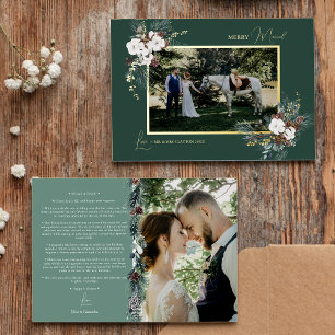 Carte De Vœux En Aluminium Vert émeraude vintage joyeux mariage photo