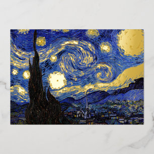 Carte De Vœux En Aluminium Vincent Van Gogh - La Nuit étoilée
