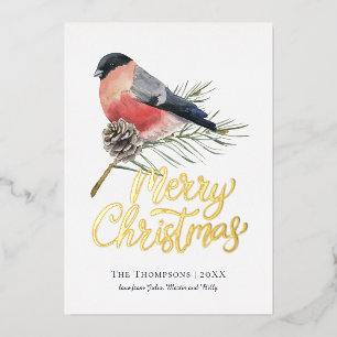 Carte De Vœux En Aluminium Vintage Bird Noël personnalisé