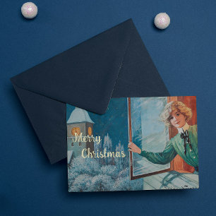 Carte De Vœux En Aluminium Vintage Jenny Nyström Custom Joyeux Noël