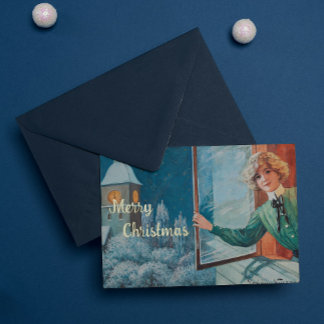 Carte De Vœux En Aluminium Vintage Jenny Nyström Custom Joyeux Noël