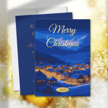 Vintage personnalisé Noël Village d'hiver Or