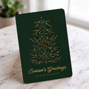 Carte De Vœux En Aluminium Vœux de la saison Arbre de Noël moderne simple