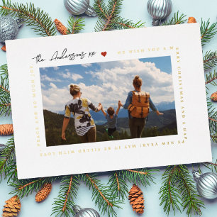 CARTE DE VŒUX EN ALUMINIUM VOEUX DE NOËL MODERNES PHOTO D'AMOUR AU COEUR