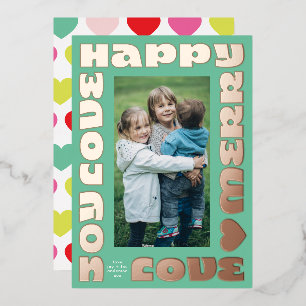 Carte De Vœux En Aluminium vœux modernes lumineux   noël une photo verte