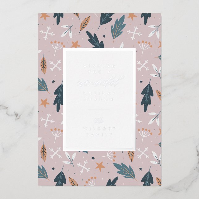 Carte De Vœux En Aluminium VOUS SOUHAITANT DE FÊTES MERVEILLEUSES | Ajoutez v (Recto)