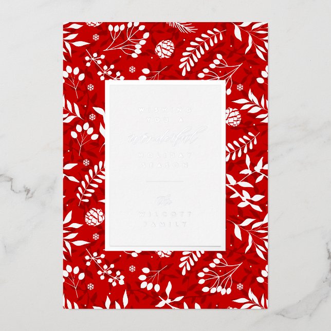 Carte De Vœux En Aluminium VOUS SOUHAITE UNE FÊTE MERVEILLEUSE | Ajoutez Votr (Recto)