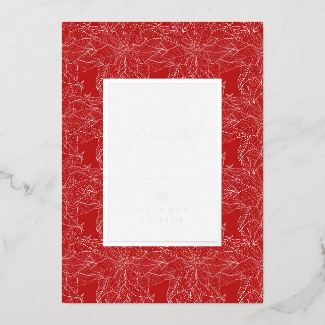 Carte De Vœux En Aluminium VOUS SOUHAITE UNE FÊTE MERVEILLEUSE | Ajoutez votr (Recto)