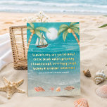 Carte De Vœux En Aluminium Warmer Wonderland Tropical Beach Christmas<br><div class="desc">Carte de Noël à thème tropical avec des coquillages et du sable scintillant, des palmiers et un bateau naviguant dans la mer. Les paroles sont à l'air de "Winter Wonderland" mais avec une touche tropicale qui dit : "Seashells ring, écoutez-vous ? — Sur la plage, le sable brille — Un...</div>