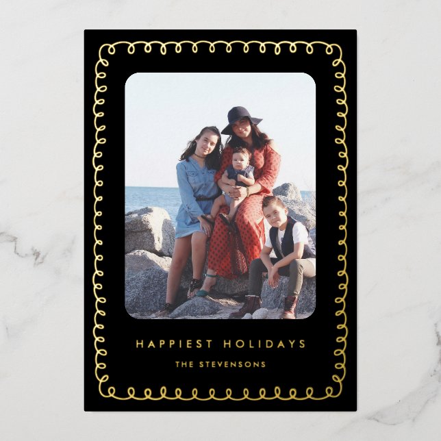 Carte De Vœux En Aluminium Whimsical Frame Happiest Holidays (Recto)