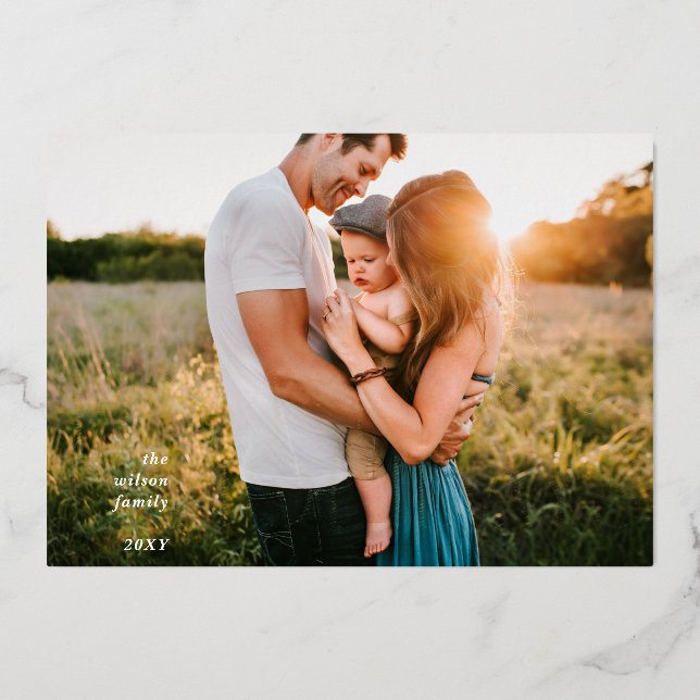 Carte De Vœux En Aluminium Whimsy Happy Holidays Modern Full Photo (Recto)