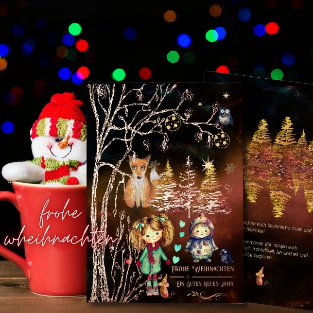 Carte De Vœux En Aluminium Winterzauber Frohe Weihnachtskarte (Winterzauber Frohe Weihnachtskarte Foil Holiday Card)