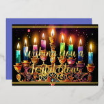 Carte De Vœux En Aluminium Wishing You a Joyful Glow Menorah Watercolor<br><div class="desc">Wishing You a Joyful Glow Menorah Watercolor</div>