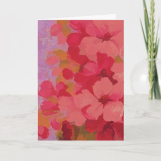 Carte de voeux en aquarelle Fleurs rouges