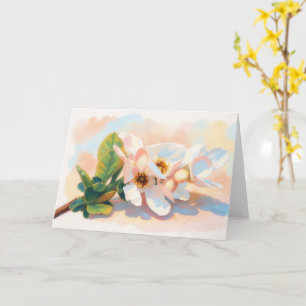 Carte de vœux en art pastel Fleurs de prunier en f
