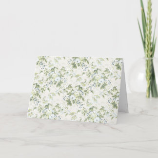 Carte de vœux en chintz vert sauge, chintz anglais