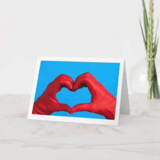 CARTE DE VOEUX EN CUIR ROUGE AVEC UN COEUR