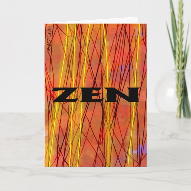 Carte de voeux en fil noir zen (Devant)