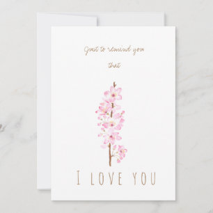 carte de voeux en fleurs de cerisier rose aquarell
