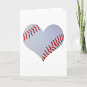 carte de voeux en forme de coeur de base-ball
