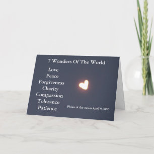 Carte de voeux en forme de coeur de lune