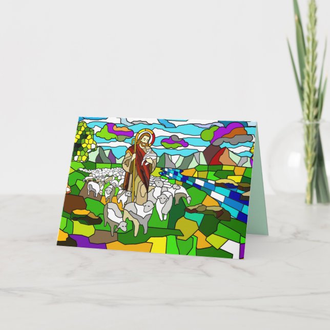 carte de voeux en jésus de verre (Devant)