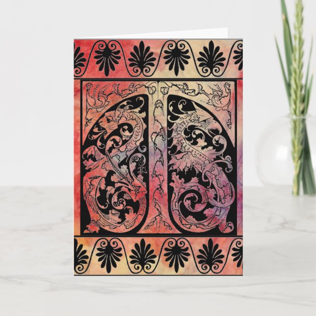 Carte de voeux en marbre rose (Devant)