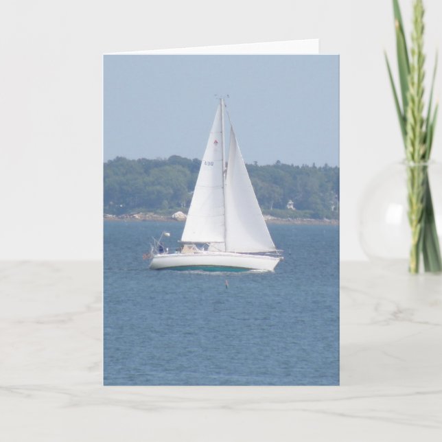 Carte de voeux en mer de navigation de croisière (Devant)