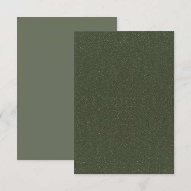Carte de voeux en mousse verte plate texturée - Pe (Devant / Derrière)