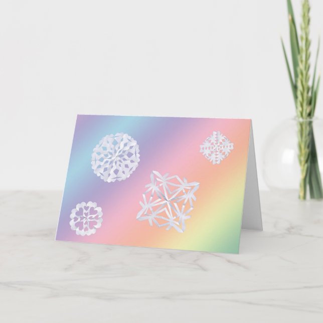 Carte de voeux en pastel de blanc de flocon de (Devant)