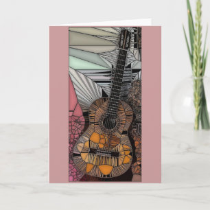 Carte de voeux en verre de guitare