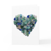 Carte de voeux en verre de mer vide