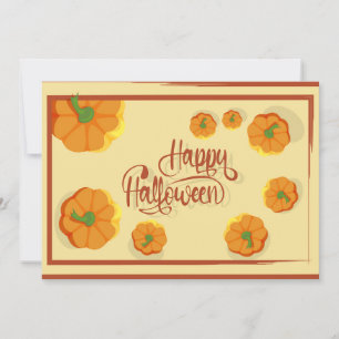 Carte de voeux encadrée Happy Halloween typographi