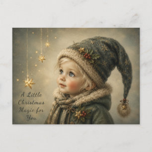 Carte de vœux enfant de Noël magique