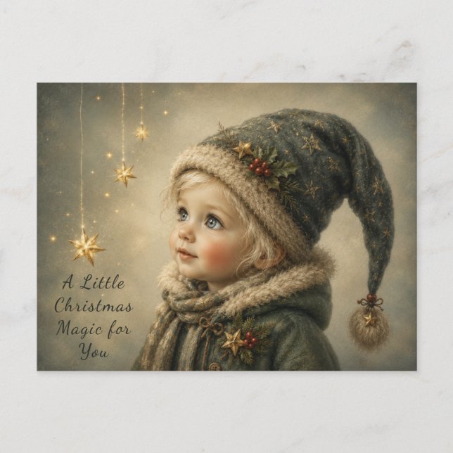 Carte de vœux enfant de Noël magique (Devant)