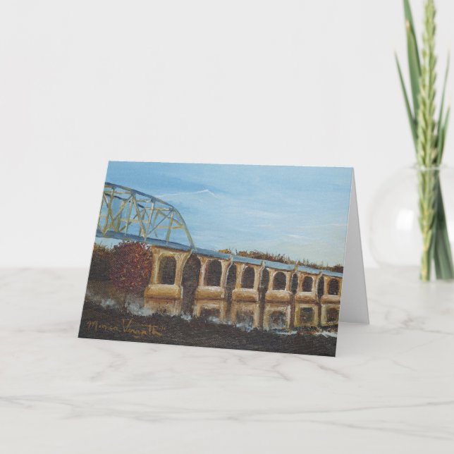Carte de voeux ensoleillée de pont (Devant)