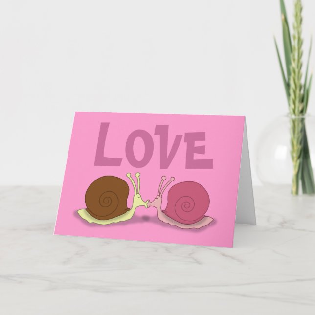 Carte de vœux Escargots amoureux (Devant)
