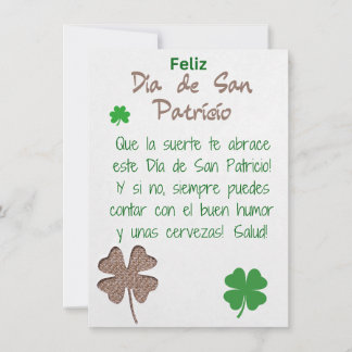 Carte de vœux espagnole pour la Saint-Patrick