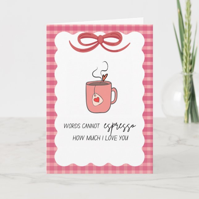Carte de vœux Espresso combien je t'aime (Devant)
