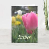 Carte de vœux Esther prénom Tulipe